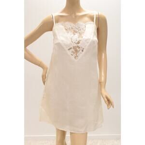 Vintage NWT Dawn Sunflower Full dress Slip M Pretty Lace A line Short Ivory Poly